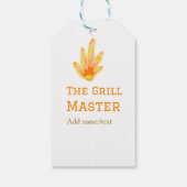 グリルマスター名を追加文字料理最高の黄 ギフトタグ (裏面)