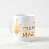 グリルマスター名を追加文字料理最高の黄 コーヒーマグカップ (正面左)