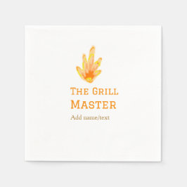 グリルマスター名を追加文字料理最高の黄 スタンダードカクテルナプキン