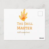 グリルマスター名を追加文字料理最高の黄 ポストカード (裏面)