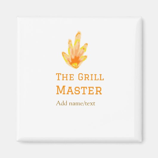 グリルマスター名を追加文字料理最高の黄 マグネット (正面)