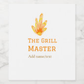 グリルマスター名を追加文字料理最高の黄 ワインラベル (シングルラベル)