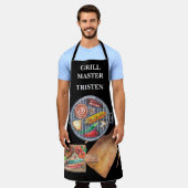 グリルマスター名モノグラムグリルBBQ エプロン (着用した状態)