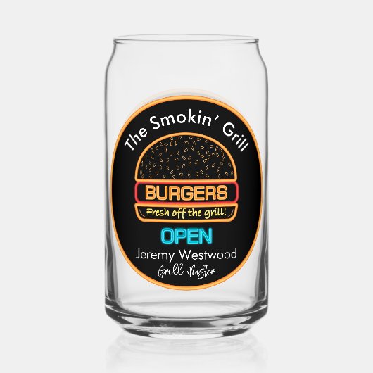 グリルマスター焼きビール缶ガラス飲み物用品 ガラス缶 (正面)