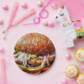グリルマスター父の日ハンバーガーのチーズバーガー ペーパープレート (パーティー)