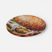 グリルマスター父の日ハンバーガーのチーズバーガー ペーパープレート (アングル)