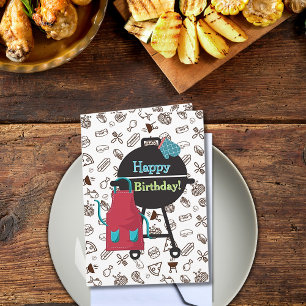 グリルマスター誕生日カードとおもしろいBBQテーマ カード