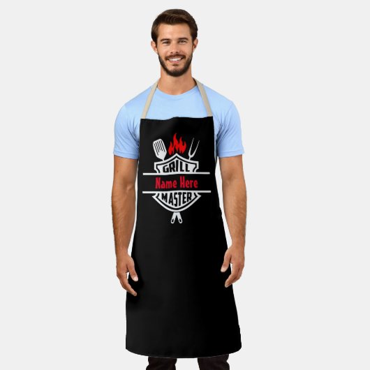 グリルマスター-カスタムのカスタマイズ文字 エプロン (着用した状態)