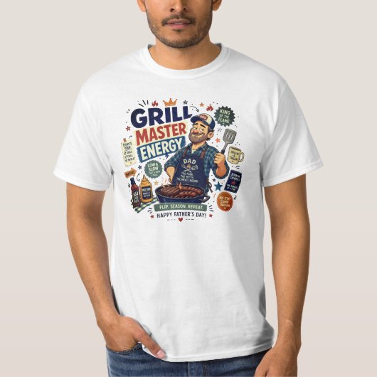 グリルマスター - サイズを選んでください  Tシャツ (正面)