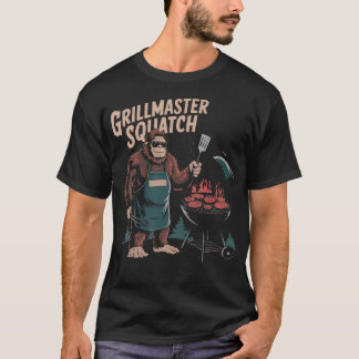 グリルマスター・サスクワッチ BBQ好きの面白いグリル Tシャツ