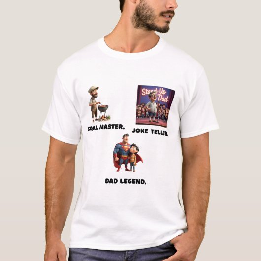 グリルマスター。ジョーク王。お父さん伝説。 Tシャツ (正面)