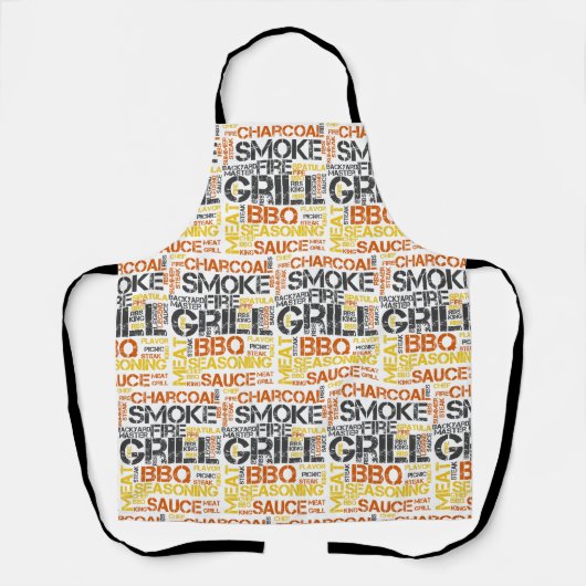 グリルマスター BBQ タイポグラフィ エプロン (正面)