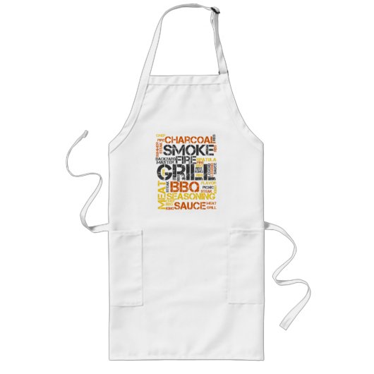 グリルマスター BBQ タイポグラフィ ロングエプロン (正面)