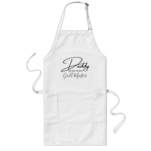 グリルマスターBBQ最高のパパダディーパパの日 ロングエプロン (正面)