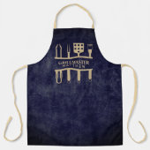 グリルマスターBBQ自分の男性を海軍にする エプロン (正面)