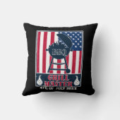 グリルマスターBBQ 7月4日アメリカ国旗 クッション (裏面)