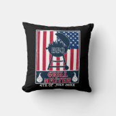 グリルマスターBBQ 7月4日アメリカ国旗 クッション (正面)