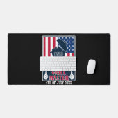 グリルマスターBBQ 7月4日アメリカ国旗 デスクマット (キーボード&マウス)