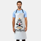 グリルメンパーソナライズされたズ王 エプロン (着用した状態)