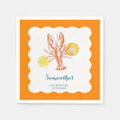 グリルロブスターテールBBQシーフードサマー誕生日 スタンダードカクテルナプキン (正面)