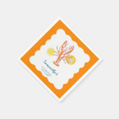 グリルロブスターテールBBQシーフードサマー誕生日 スタンダードカクテルナプキン (角)