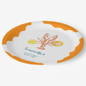 グリルロブスターテールBBQシーフードサマー誕生日 ペーパープレート (アングル)