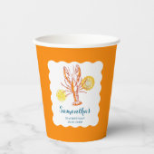 グリルロブスターテールBBQシーフードサマー誕生日 紙コップ (正面)