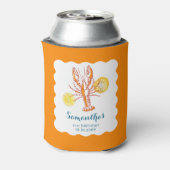 グリルロブスターテールBBQシーフードサマー誕生日 缶クーラー (缶裏面)