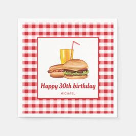 グリル料理 ハンバーガー ホットドッグ バーベキュー 誕生日 スタンダードカクテルナプキン