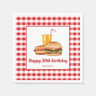 グリル料理 ハンバーガー ホットドッグ バーベキュー 誕生日 スタンダードカクテルナプキン