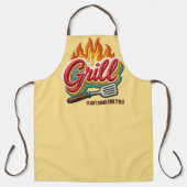 グリル焼きヘラ火炎燃やす料理 エプロン (正面)