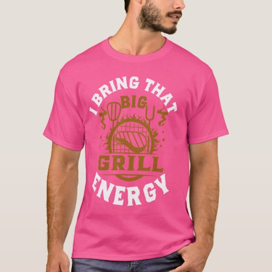 グリル男性へシャツビッググリルエナジーBBQマステ Tシャツ (正面)
