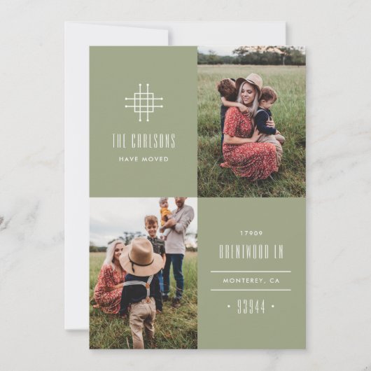 グリル移動発表 – 緑 案内状 (正面)