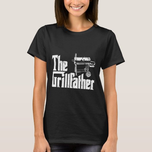 グリル調理の達人 Grillfather グリル料理 Tシャツ (正面)