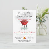 グリル赤ちゃんシャワーのオーブンバーガーのパン 招待状 (スタンド正面)