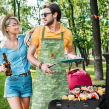 グリル軍曹迷彩柄焼パーソナライズされたきエプロン