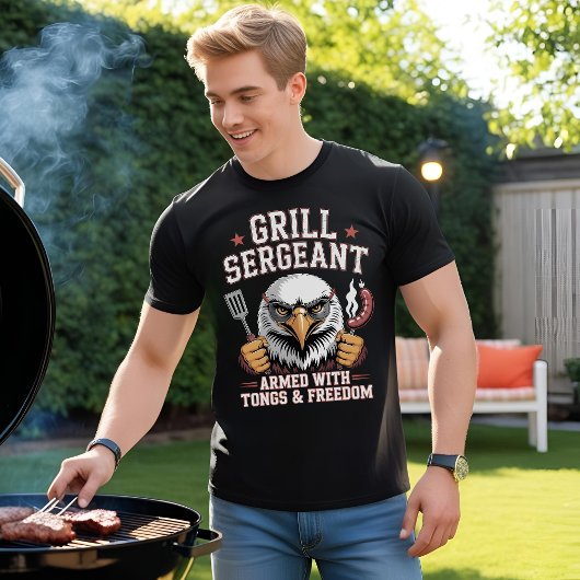 グリル軍曹：愛国的BBQ Tシャツ