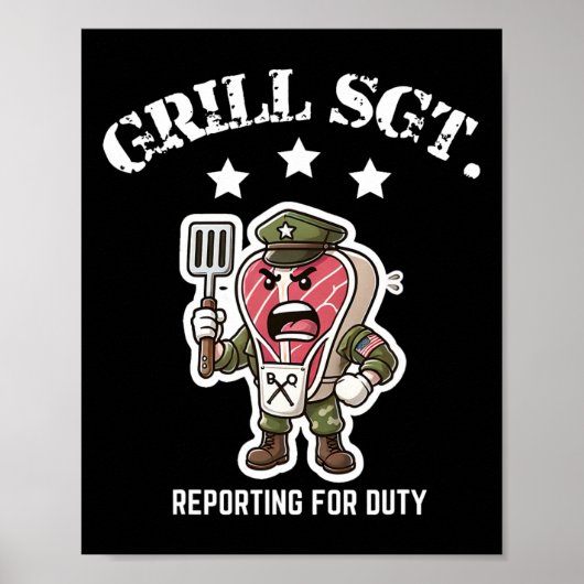 グリル軍曹 楽しいBBQバーベク ポスター (正面)