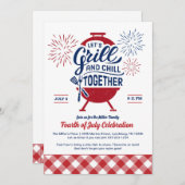 グリル＆チル　4thオブジュライ・クックアウト・招待状 招待状 (正面/裏面)