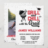 グリル＆チル BBQ 卒業パーティー オープンハウス 招待状 (正面/裏面)