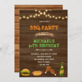 グリル＆チル BBQ 誕生日パーティーのご案内 招待状 (正面/裏面)