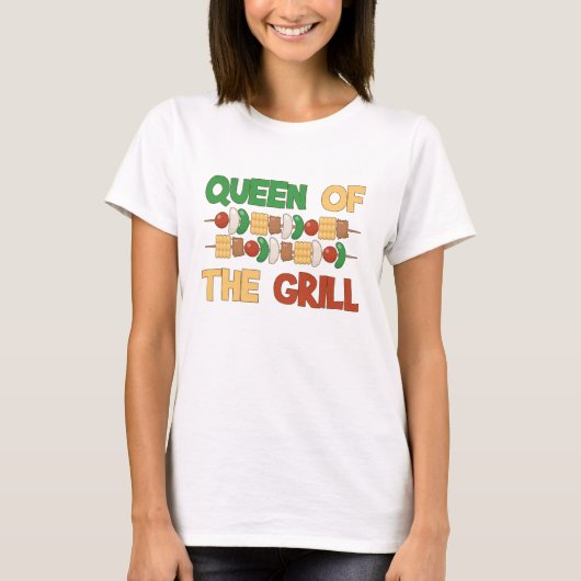 グリルBBQの焼串の女王 Tシャツ (正面)