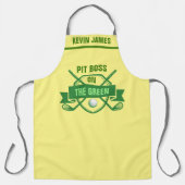 グリルBBQシェフパーソナライズされたネームのゴルフユーモア エプロン (正面)