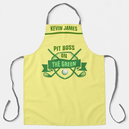 グリルBBQシェフパーソナライズされたネームのゴルフユーモア エプロン (正面)