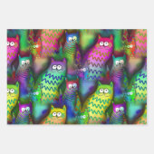グリンカラフルで猫を描くグラフィックアート3ギフト ラッピングペーパーシート (正面)