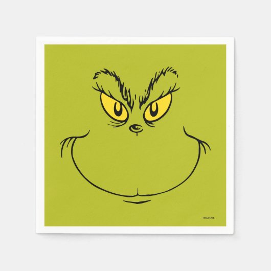 『グリンチがクリスマスを盗む顔』 スタンダードカクテルナプキン (正面)