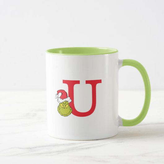 グリンチのクリスマス | モノグラム U マグカップ (右)