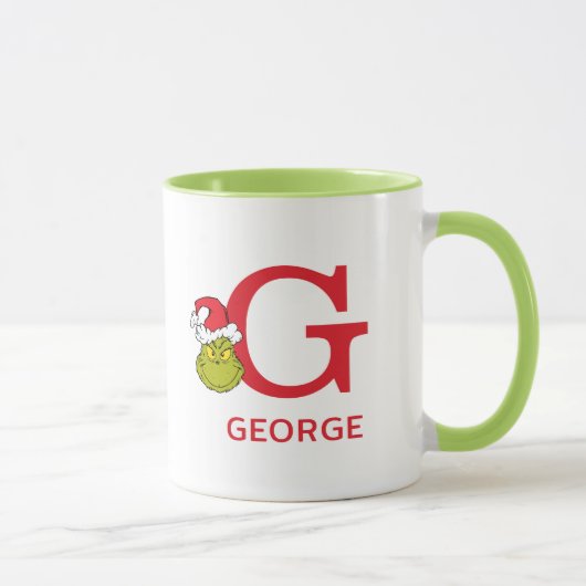 グリンチのクリスマス | 名前とモノグラム G マグカップ (右)