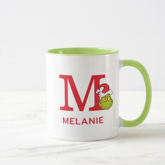 グリンチのクリスマス | 名前とモノグラム M マグカップ (右)