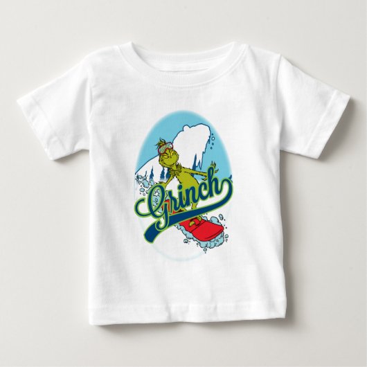 グリンチのスノーボード ベビーTシャツ (正面)